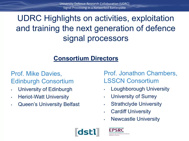 udrc highlights on activities exploitation