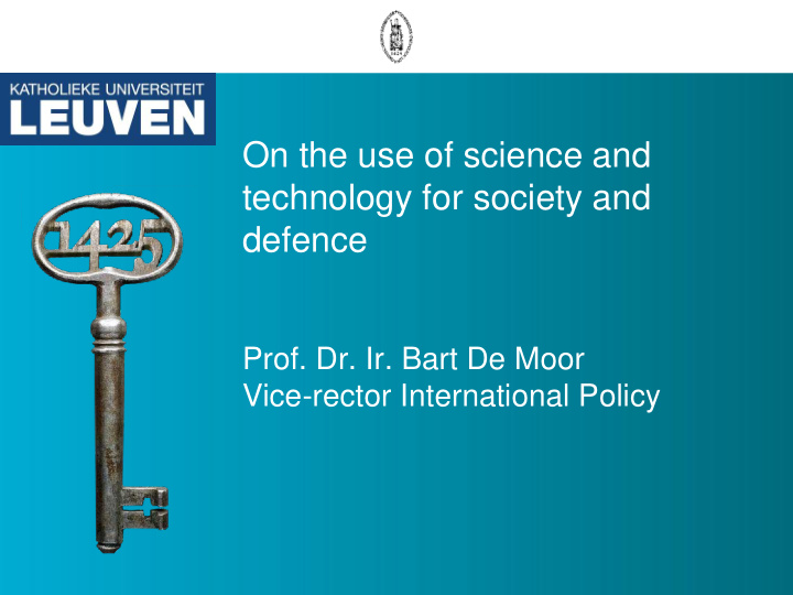 prof dr ir bart de moor vice rector international policy