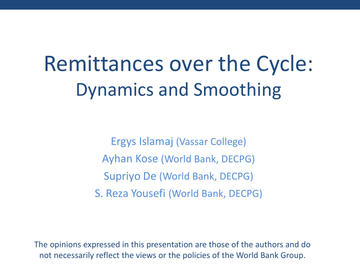remittances over the cycle