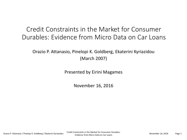 credit constraints in the market for consumer durables