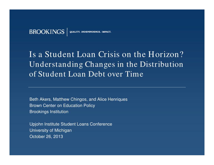 i s is a student loan crisis on the horizon d l c i i h h