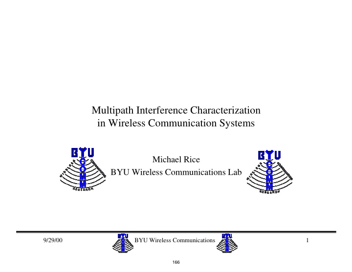 multipath interference characterization in wireless