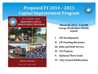 Proposed FY 2014  2023  Capital Improvement Program  March 20, 2013 - 5:30 PM  George Washington