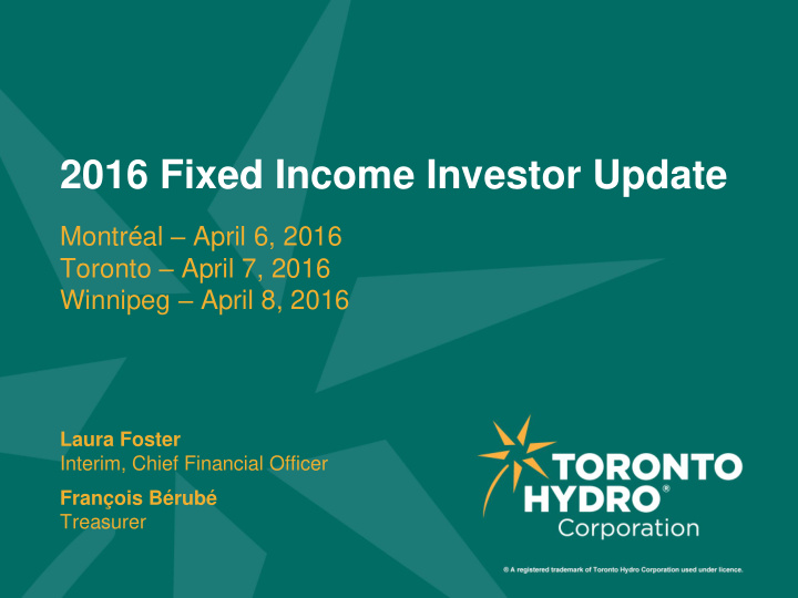 2016 fixed income investor update