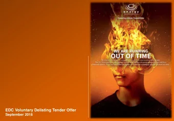 EDC Voluntary Delisting Tender Offer  September 2018  DISCLAIMER  This presentation contains