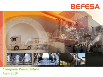 BEFESA  Company Presentation  April 2020  Befesa at a glance  Befesa a market leader in Europe