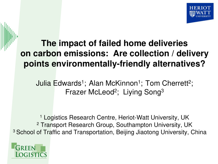 the impact of failed home deliveries on carbon emissions