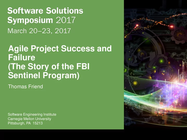 agile project success and failure the story of the fbi