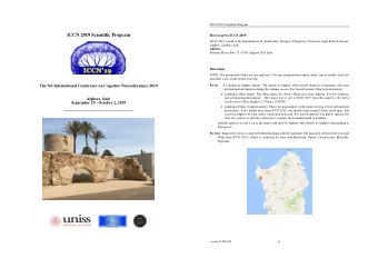 ICCN 2019 Scientific Program  How to get to ICCN 2019  ICCN 2019 is held in the Dipartimento di