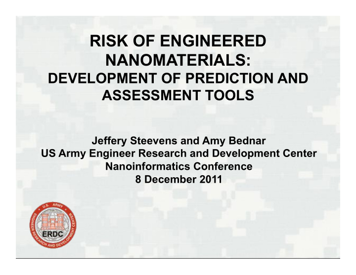 risk of engineered nanomaterials