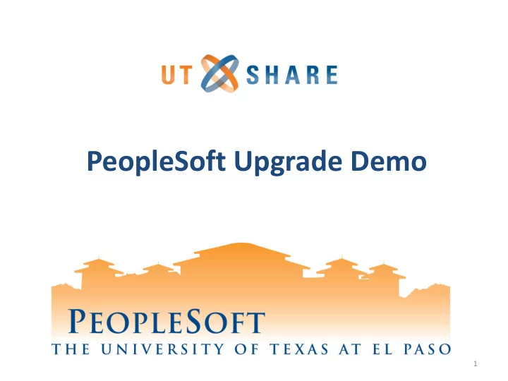 peoplesoft upgrade demo