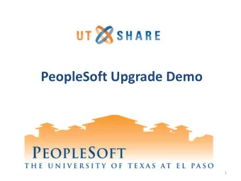 PeopleSoft Upgrade Demo  1  Agenda  Demo  Budget Overview  Travel Authorization