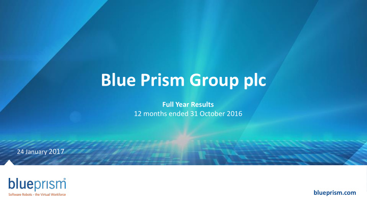 blue prism group plc