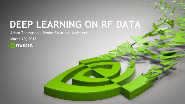 deep learning on rf data