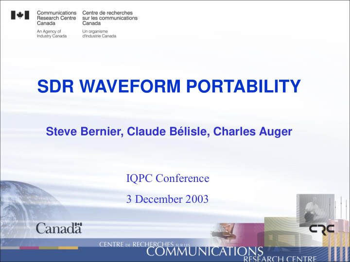 sdr waveform portability