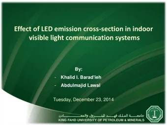 Effect of LED emission cross-section in indoor  visible light communication systems  By: Khalid I.