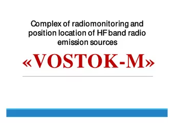 VOSTOK-M VOSTOK-    COM PARATIVE TECHNICAL CHARACTERISTICS OF  VOSTOK  HF BAND COM