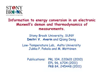 Information to energy conversion in an electronic  Maxwells demon and thermodynamics of