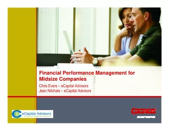 Financial Performance Management for  Midsize Companies