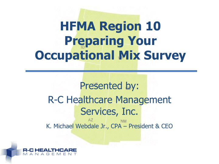 hfma region 10 preparing your occupational mix survey