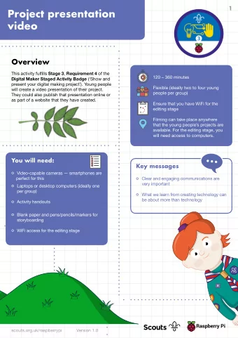 Project presentation  video  Overview This activity fulfjlls Stage 3 , Requirement 4 of the  120