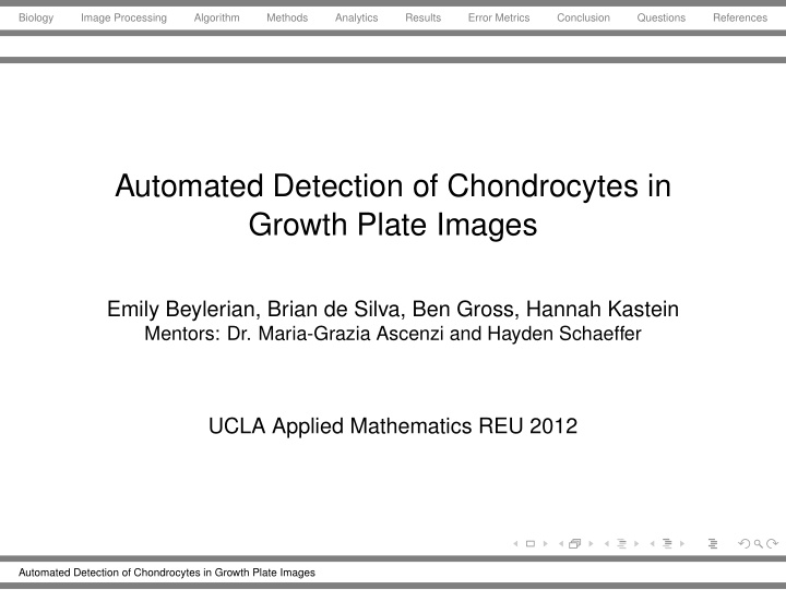 automated detection of chondrocytes in growth plate images