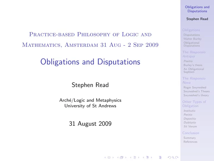 obligations and disputations