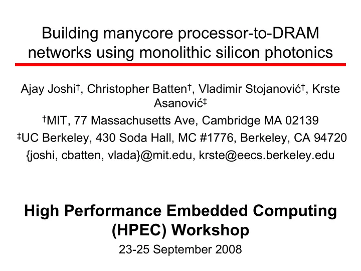 building manycore processor to dram networks using