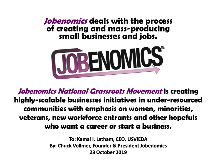 jobenomics deals with the process jobenomics deals with