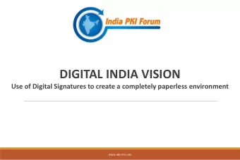 DIGITAL INDIA VISION  Use of Digital Signatures to create a completely paperless environment