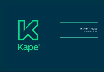 Interim Results  September 2019  Disclaimer  The information contained in these slides  The