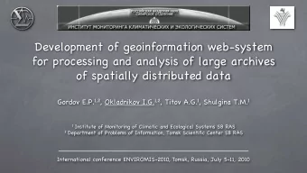 Development of geoinformation web-system  for processing and analysis of large archives of