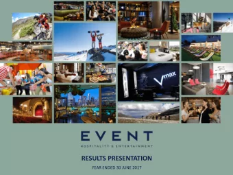 RESULTS PRESENTATION  YEAR ENDED 30 JUNE 2017  EVENT YEAR END RESULTS - WEBCAST AND DIAL IN DETAILS