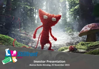 Investor Presentation  Avanza Banks Brsdag, 25 November 2015  Important information  BY REVIEWING