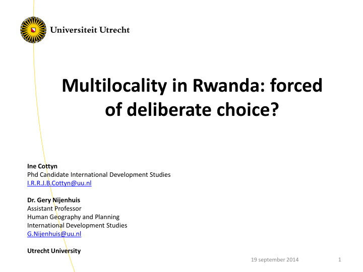 multilocality in rwanda forced