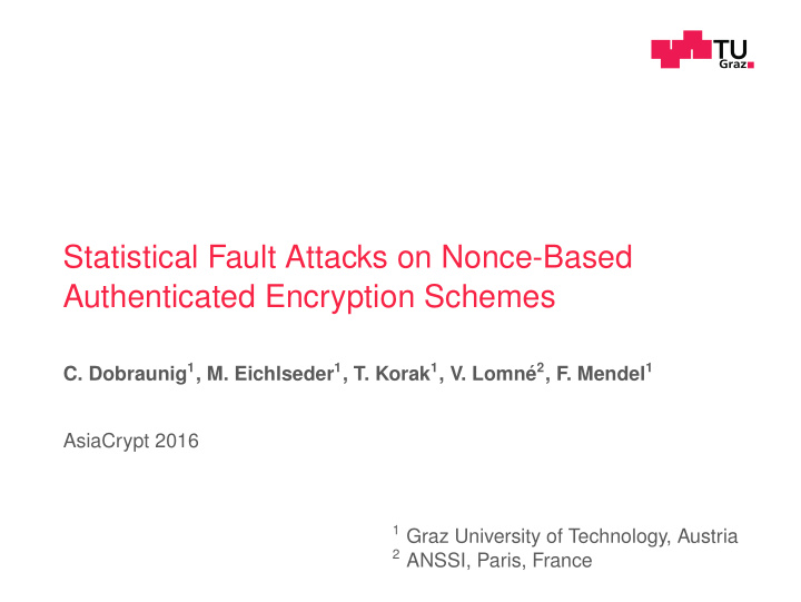 statistical fault attacks on nonce based authenticated