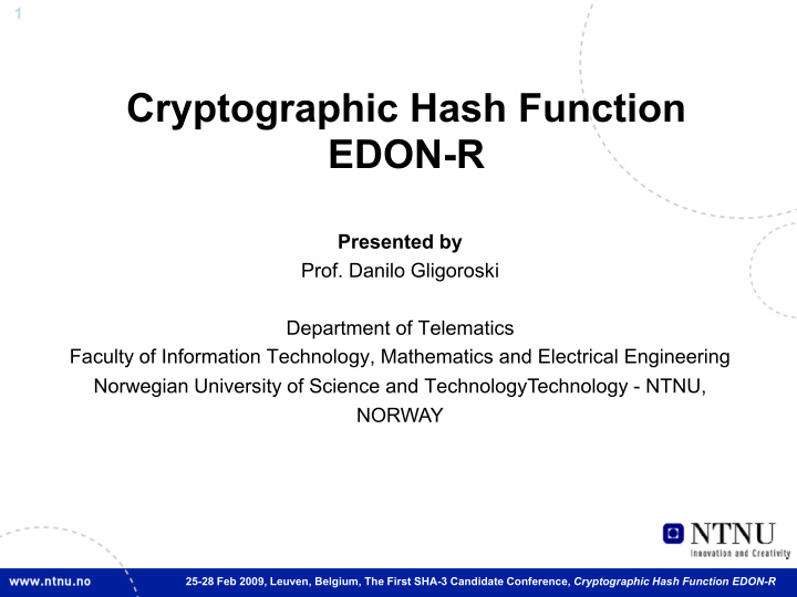 cryptographic hash function edon r