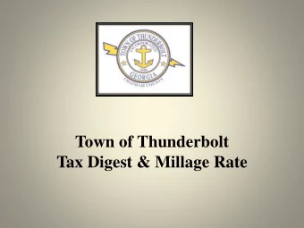 Town of Thunderbolt  Tax Digest &amp; Millage Rate  Town of Thunderbolt Property Tax  Billing