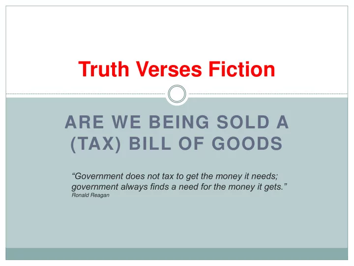 truth verses fiction