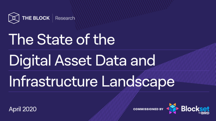 data and infrastructure in digital assets