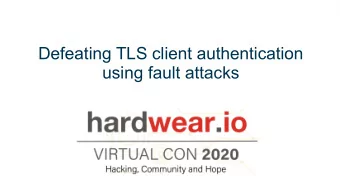 Defeating TLS client authentication  using fault attacks  Who are we ?  R&amp;D dept. @