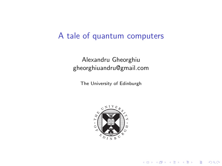 a tale of quantum computers