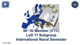 LoD 11 Subgroup  International Naval Semester  17 June 2020  46 IG LoD 11 Group Members  RANK