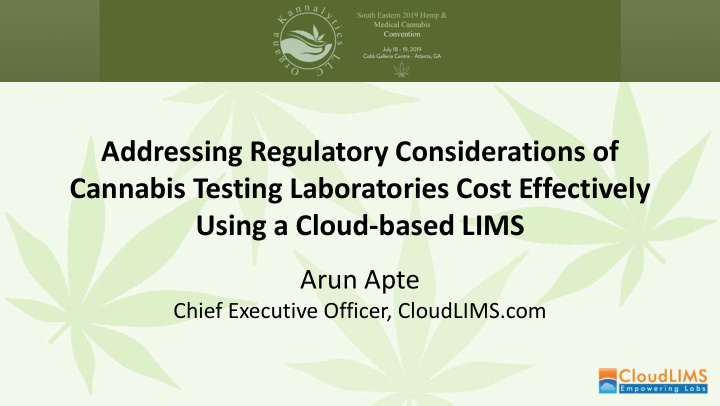 addressing regulatory considerations of cannabis testing