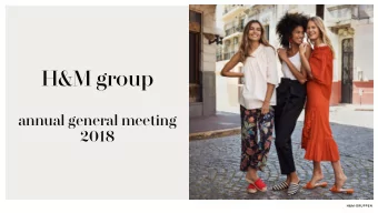 H&amp;M group  annual general meeting  2018  H&amp;M-GRUPPEN Apparel  a global market  Packaged