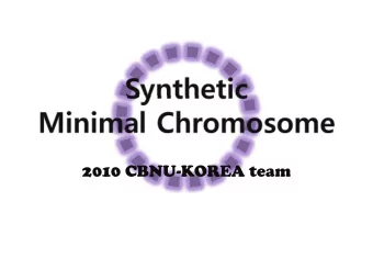 Synthetic  Minimal Chromosome  2010 CBNU-KOREA team  genetic information necessary and sufficient