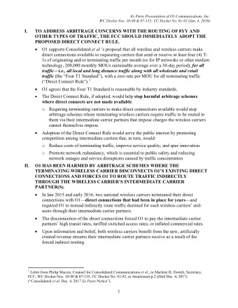 I.  TO ADDRESS ARBITRAGE CONCERNS WITH THE ROUTING OF 8YY AND  OTHER TYPES OF TRAFFIC, THE FCC