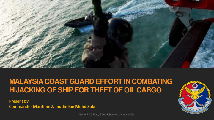 malaysia coast guard effort in combating hijacking of