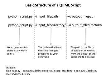 Basic  Structure  of  a  QIIME  Script    python_script.py      -i