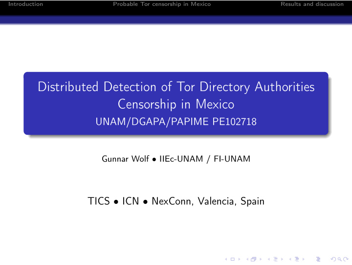 distributed detection of tor directory authorities